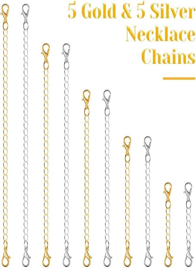 ST logo Necklace Chain Set Extender Bracelet & Anklet for Chain Extender Jewelry Making DIY Art & Craft (10pc, Assorted Sizes) - Image 3